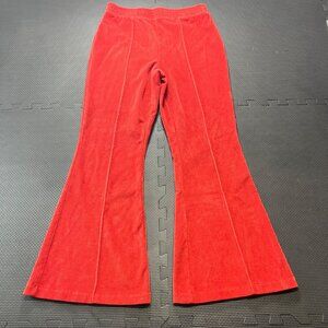 Aerie Womens Red Corduroy Flared Pants M Short Stretchy Soft Comfortable Retro L